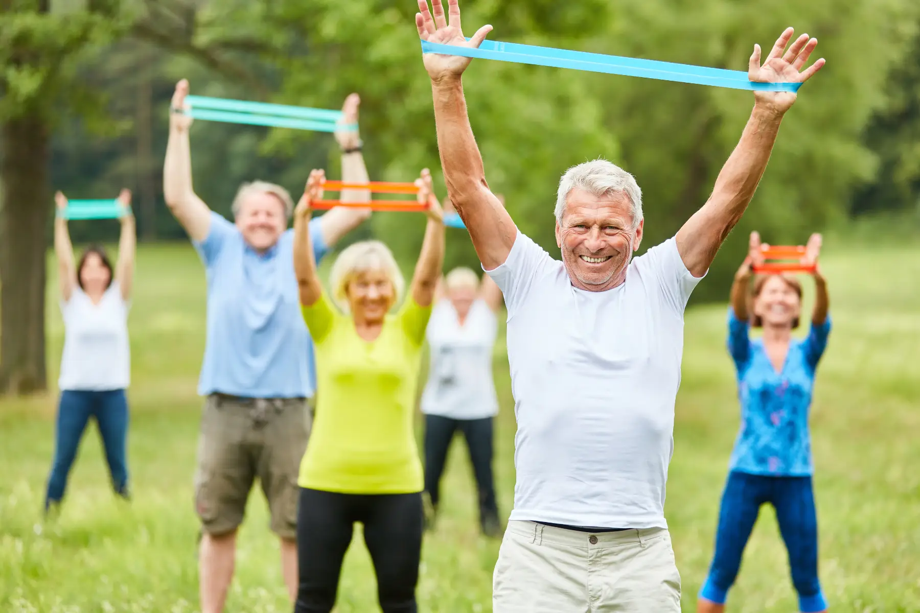 Group of people exercising